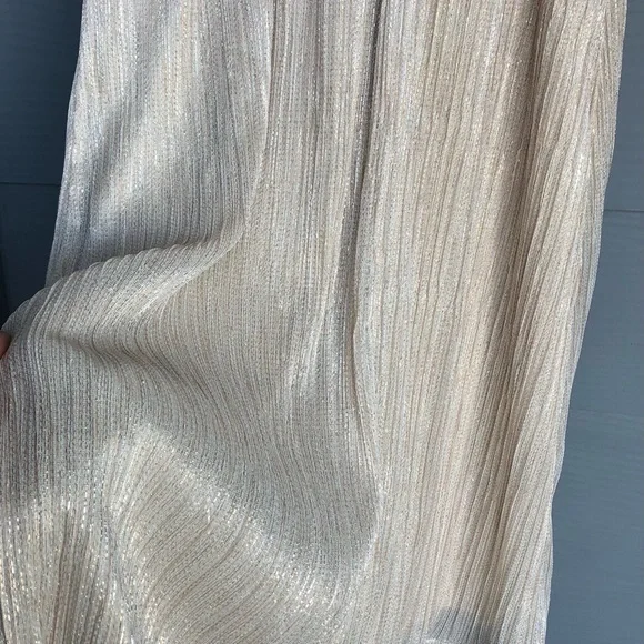 SPIRIT OF GRACE Elegant Gold Cream Women Dress.Shimmer N.W.T. Size XS. Waist Tie - Picture 9 of 13